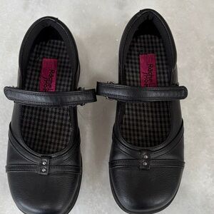 Rachel Shoes Classic Black Strap Flats